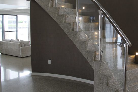 Polished concrete stairs